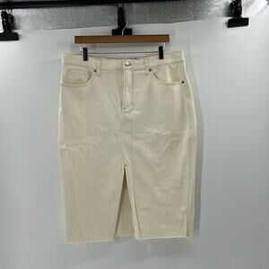 Veronica Beard Breves Denim Midi Skirt - Ecru - 14 - New with tags